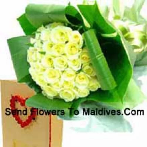 Bunch Of 50 Yellow Roses With A Free Greeting Card