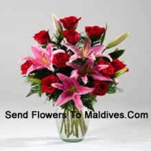 Cute Roses and Pink Lilies