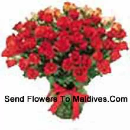 Bunch Of 24 Red Colored Roses