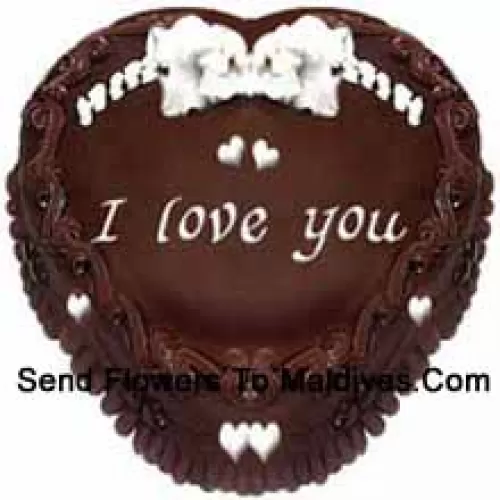 1 Kg (2.2 Lbs) Heart Shaped Chocolate Cake