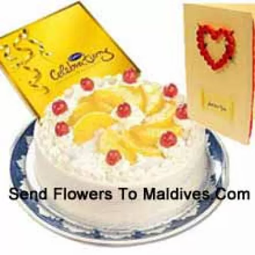 1 Kg Pineapple Cake, A Box Of Cadbury's Celebration And A Free Greeting Card